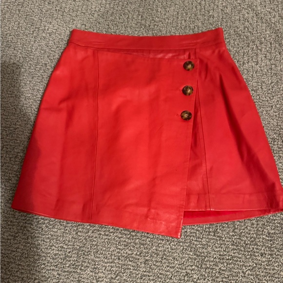 Joie Dresses & Skirts - Joie Red Mini Skirt with Button Detail